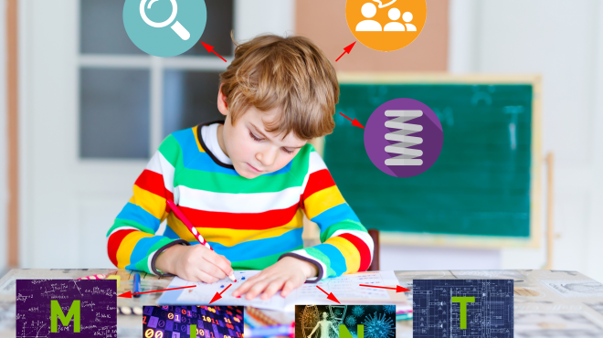 Garçon en train d'apprendre
