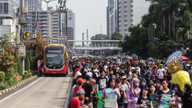 Menschensammlung in Jakarta Menschensammlung in Jakarta