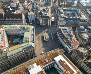 Zürich Paradeplatz von oben