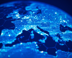 Europakarte im digitalen Raster