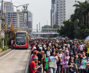 Menschensammlung in Jakarta